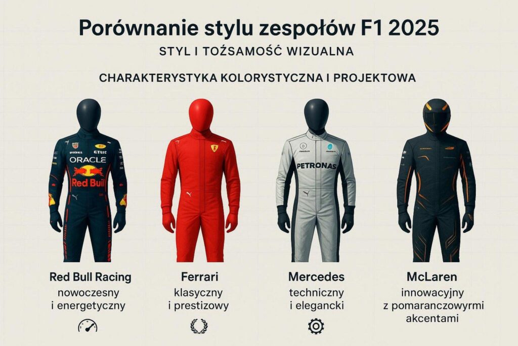Porównanie stylu zespołów F1 2025
